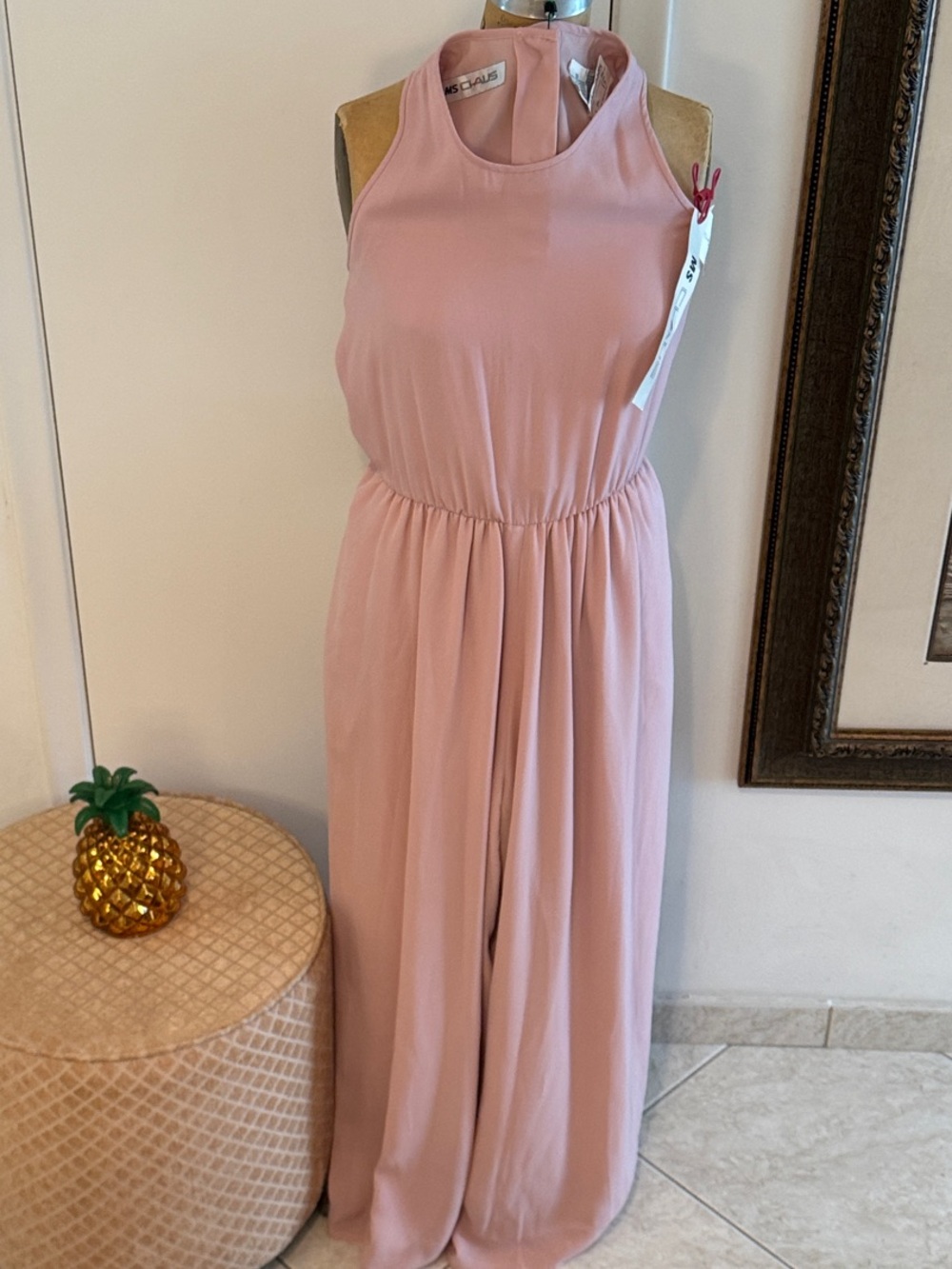 Sleeveless Maxi Culotte Dress in Soft Pink